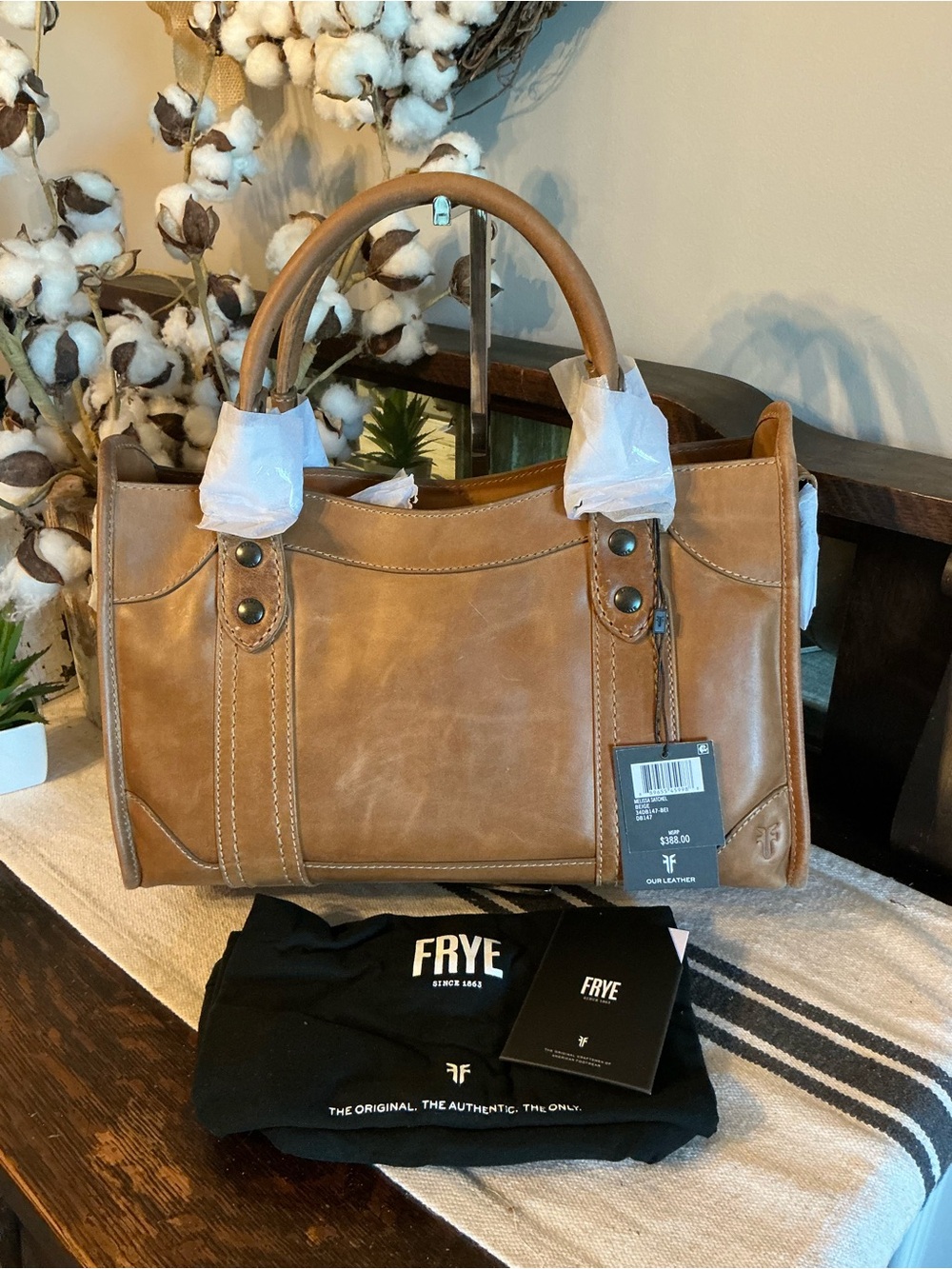 Frye Tan Leather Satchel - Picture 3 of 12